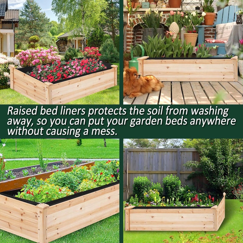 FULEIYA Fabric Raised Garden Bed Fabric Garden Bed Breathable Drainage Rectangle Grow Bags with Handles Raised Garden Bed Liner for Outdoor Garden Bed Holds Soil- 47.2 x 23.5 x 12in - Image 4