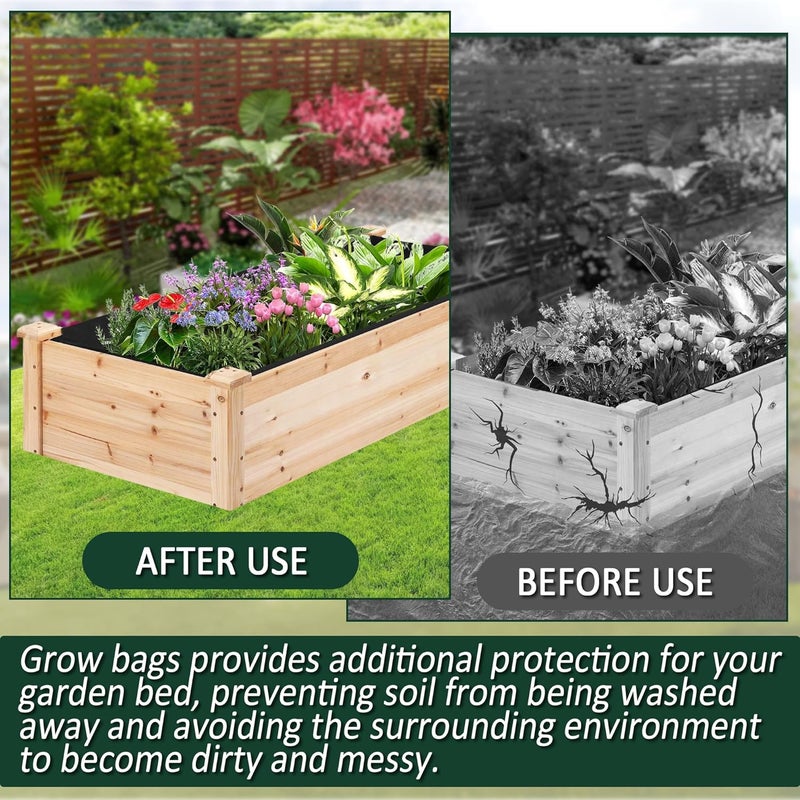 FULEIYA Fabric Raised Garden Bed Fabric Garden Bed Breathable Drainage Rectangle Grow Bags with Handles Raised Garden Bed Liner for Outdoor Garden Bed Holds Soil- 47.2 x 23.5 x 12in - Image 2