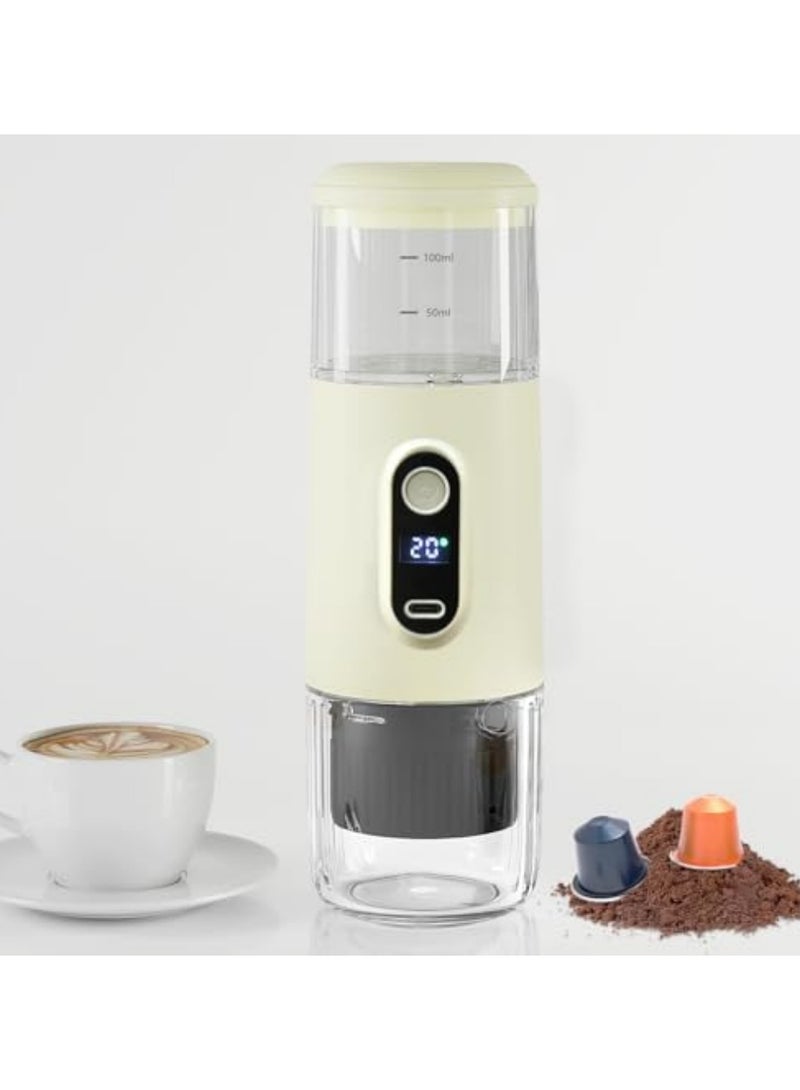 XiuWoo Portable Electric Espresso Coffee Machine - 2 IN 1 Wireless 15 Bar Pressure Mini Coffee Maker, Car Portable Coffee Machine Fully Charged Brew 75 Cups for Camping RV Hiking Office (Not Self Heating) - Image 2