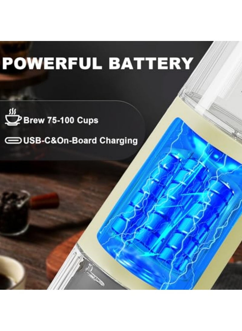 XiuWoo Portable Electric Espresso Coffee Machine - 2 IN 1 Wireless 15 Bar Pressure Mini Coffee Maker, Car Portable Coffee Machine Fully Charged Brew 75 Cups for Camping RV Hiking Office (Not Self Heating) - Image 4