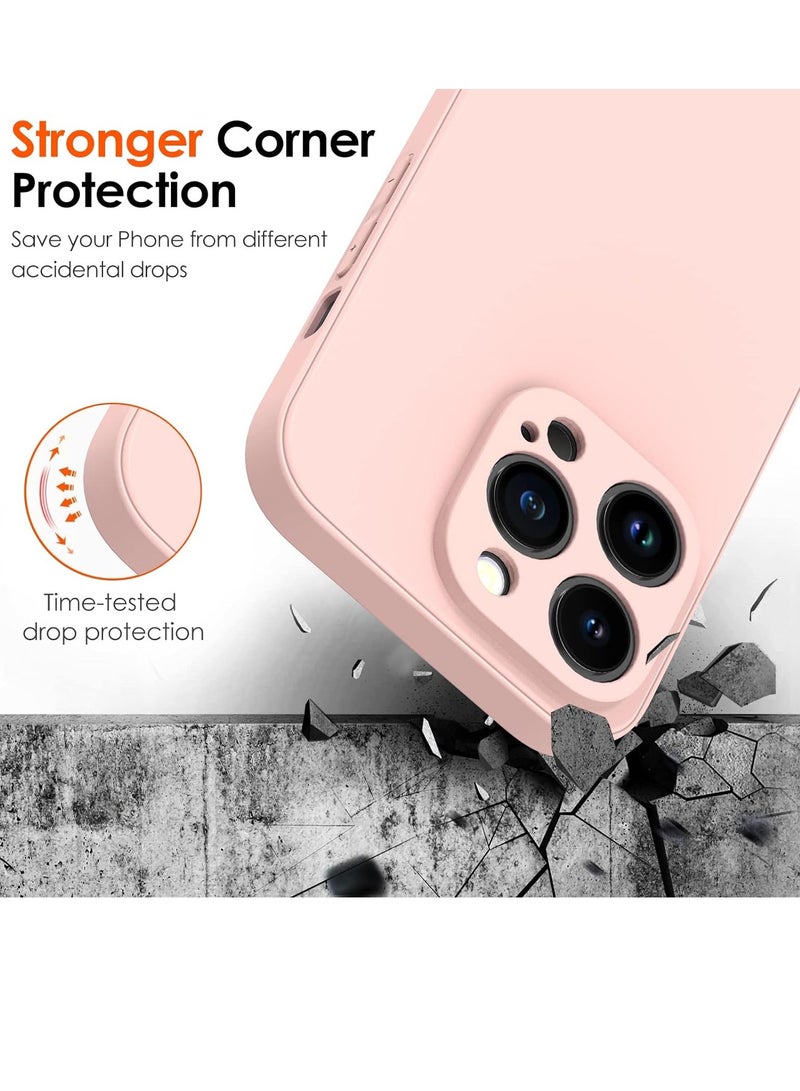 ELTRAZONE Camera Protection Case for iPhone 14 Pro Max 6.7" [Military Grade Shockproof], 1 Phone Case + 2 Tempered Glass Screen Protector, 3 in 1 Protective Back Slim Cover-Pink - Image 2