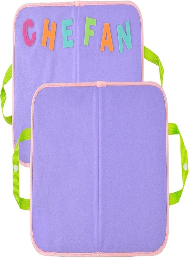 CHEFAN 2 Pack Felt Board for Kids, Portable Travel Storyboard, Preschool Activity Play Kits, Board Only, Blue&Purple - Image 1