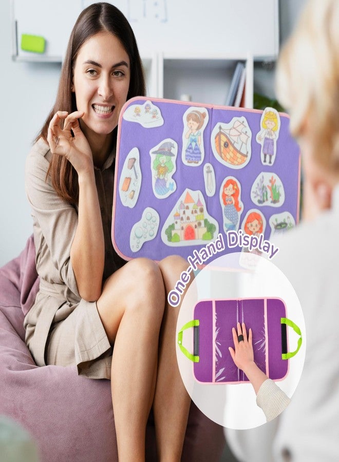 CHEFAN 2 Pack Felt Board for Kids, Portable Travel Storyboard, Preschool Activity Play Kits, Board Only, Blue&Purple - Image 3