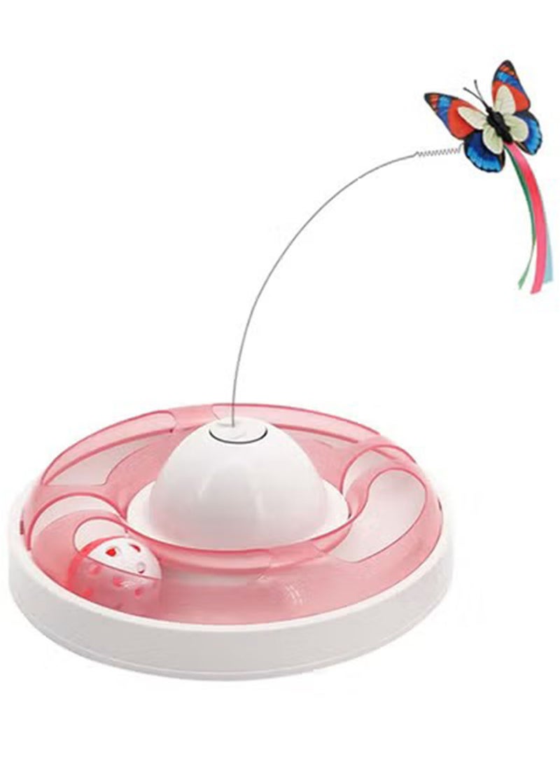 GT-Wheel Cat Toy Automatic Electronic Rotating Butterfly with Roller Tracks Ball Exercise Hunting Toy Games for Indoor Cats - Image 1