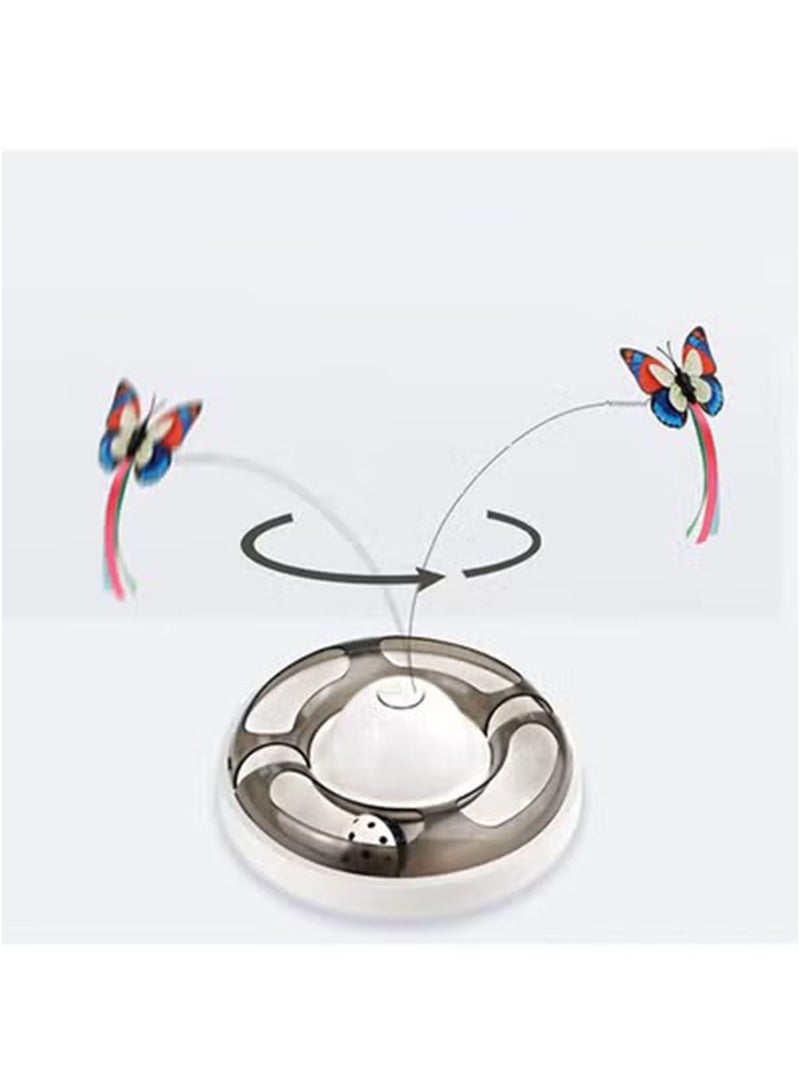 GT-Wheel Cat Toy Automatic Electronic Rotating Butterfly with Roller Tracks Ball Exercise Hunting Toy Games for Indoor Cats - Image 5