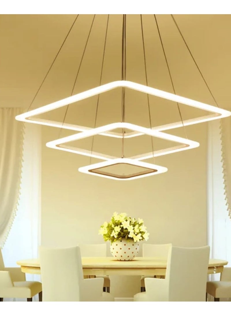 Modern Chandelier With Square Rings 