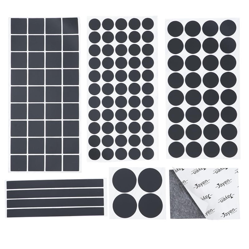 Jayen 132 Pcs Non Slip Self-Adhesive Silicone Cuttable Furniture Pads, Anti-Sliding Anti-Scratch Rubber Floor Protectors for Any Furniture and Appliances - Black (Matte) - Image 1