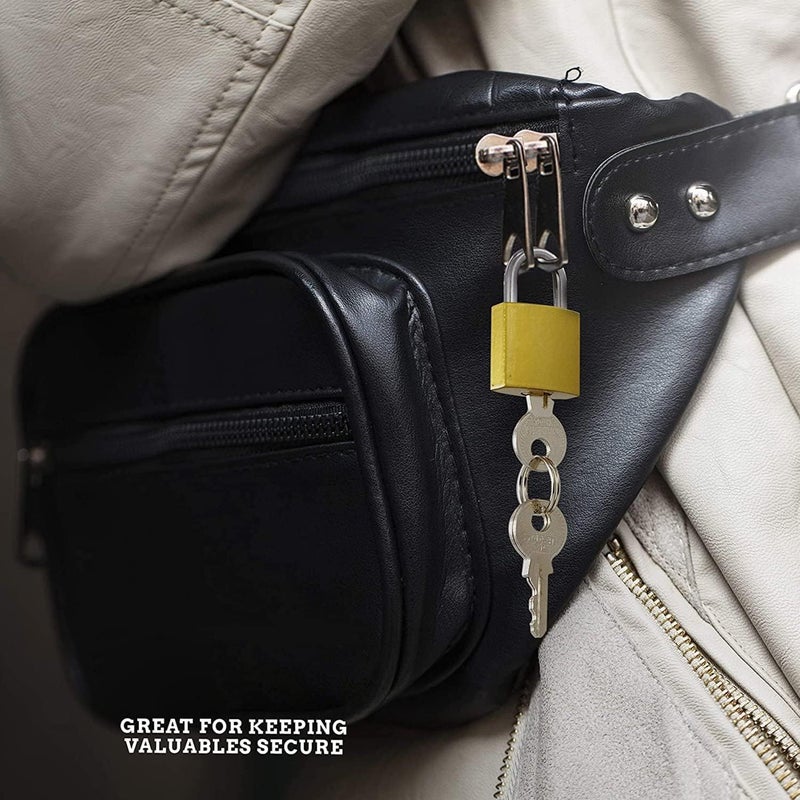 Bras Padlock 20 mm Copper Lock with 2 Additional Keys Ideal for Suitcase Small Bag Home shutters Cabinet - Image 3