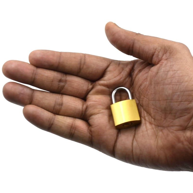 Bras Padlock 20 mm Copper Lock with 2 Additional Keys Ideal for Suitcase Small Bag Home shutters Cabinet - Image 5