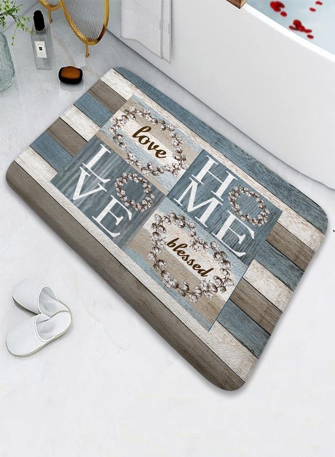 iTapnoom Rustic Floral Flower Bath Mat, Sweet Love Home Non Slip Absorbent Floor Rugs Quick Dry Soft Velvet Rugs Carpets, for Bathtub Bathroom Bedroom Kitchen, 17x29 Inch - Image 2