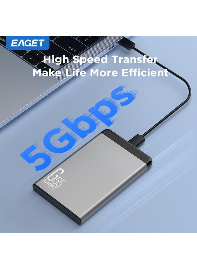 EAGET High-Speed USB 3.0 External Hard Drive Compact & Durable 2.5" SSD with USB-C to USB-A Cable for Tablets, Games, Files, Videos - Image 4