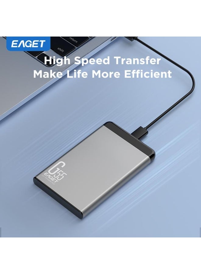 EAGET High-Speed USB 3.0 External Hard Drive Compact & Durable 2.5" SSD with USB-C to USB-A Cable for Tablets, Games, Files, Videos - Image 3
