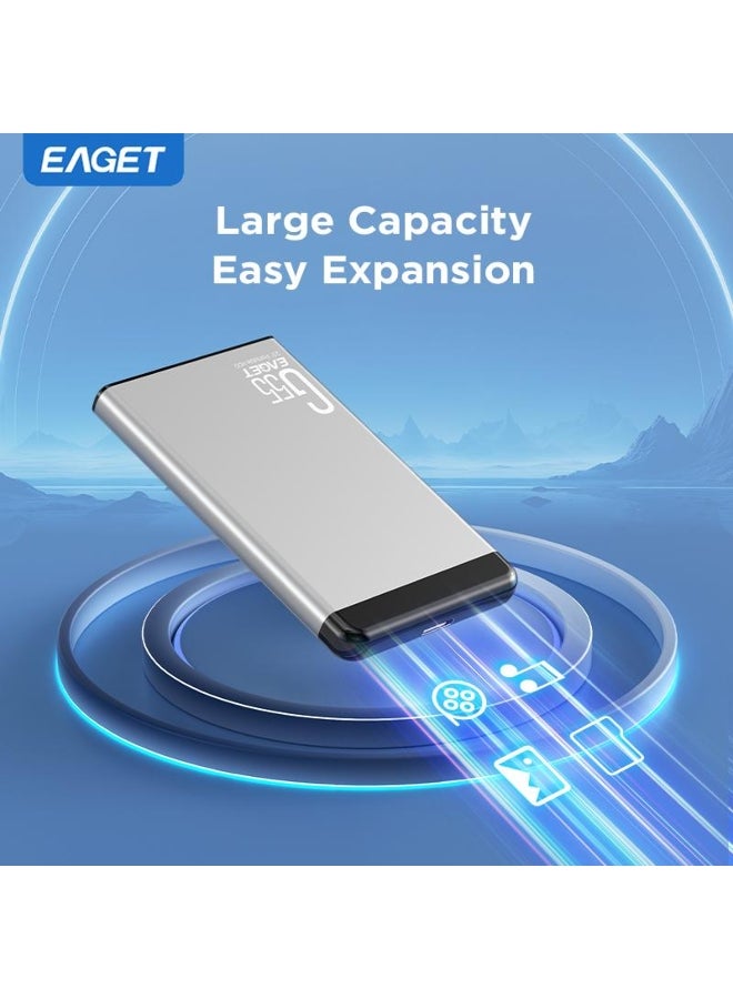 EAGET High-Speed USB 3.0 External Hard Drive Compact & Durable 2.5" SSD with USB-C to USB-A Cable for Tablets, Games, Files, Videos - Image 2