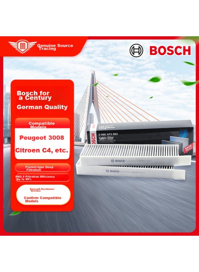 BOSCH فلتر تكييف الهواء من بوش بالكربون النشط 5083، متوافق مع Ds5، بيجو 3008، فينجشن Ax7، سيتروين C4، وآخرين - Image 1