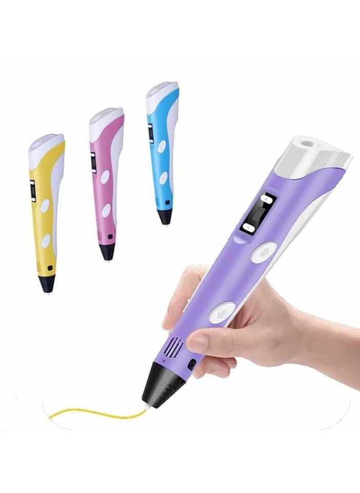 Generic - 3D Pen, 3d Printing Pen with LCD Display, Drawing Stencils Doodler with 3 Colors PLA Filament Refills, Art Crafts Gift for Kids & Adults, Stepless Speed - Image 1