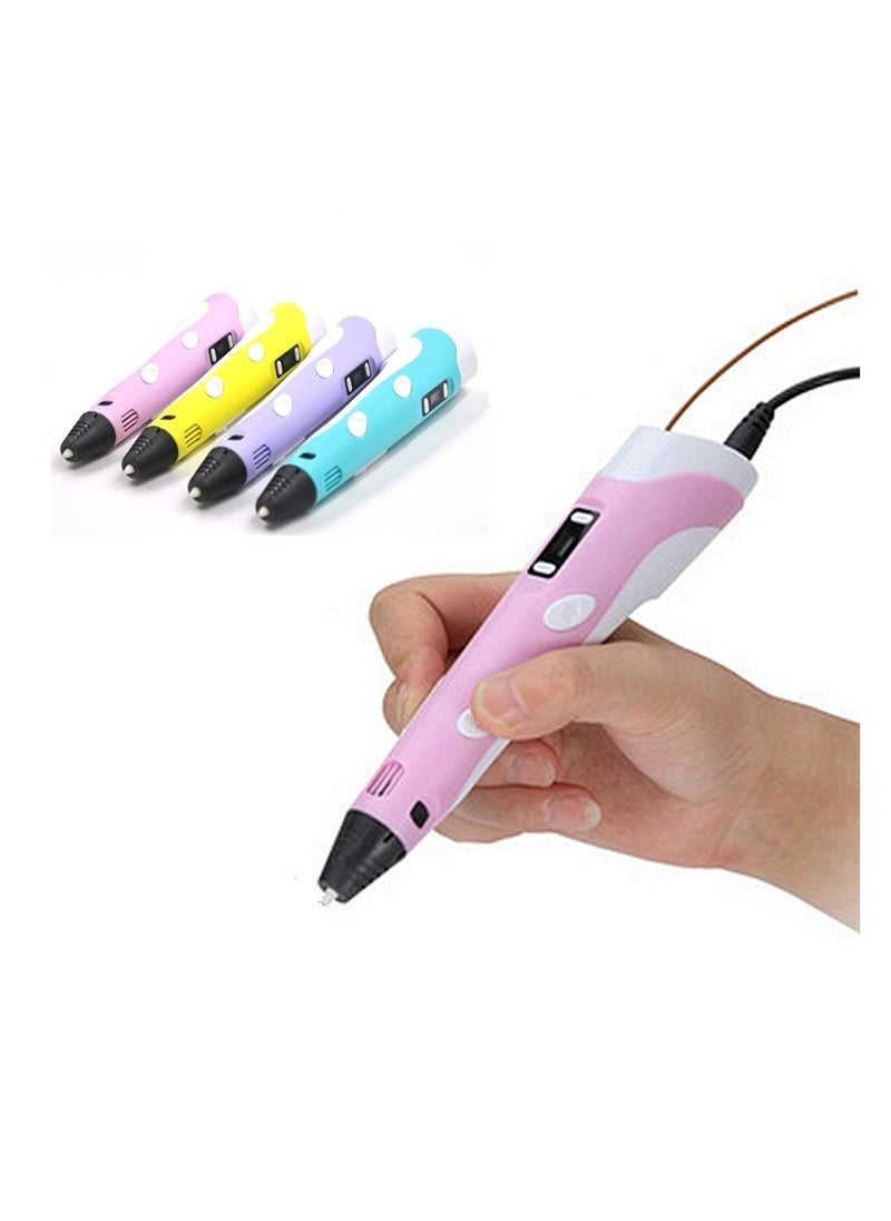 Generic - 3D Pen, 3d Printing Pen with LCD Display, Drawing Stencils Doodler with 3 Colors PLA Filament Refills, Art Crafts Gift for Kids & Adults, Stepless Speed - Image 1