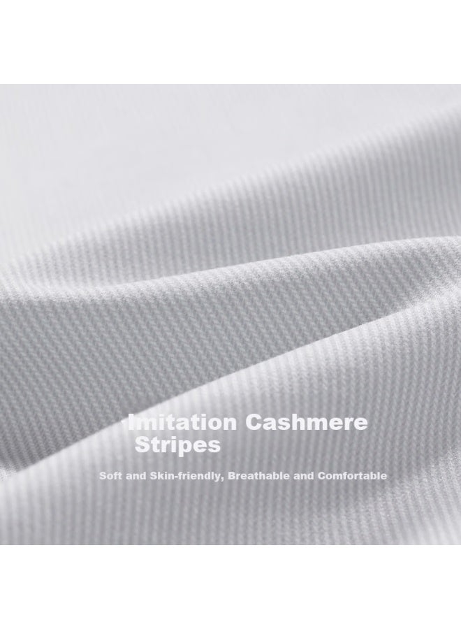 Cabbeen Faux Cashmere Striped Fabric Men's Soft And Comfortable Skin-friendly Winter Long Sleeve Casual Shirt