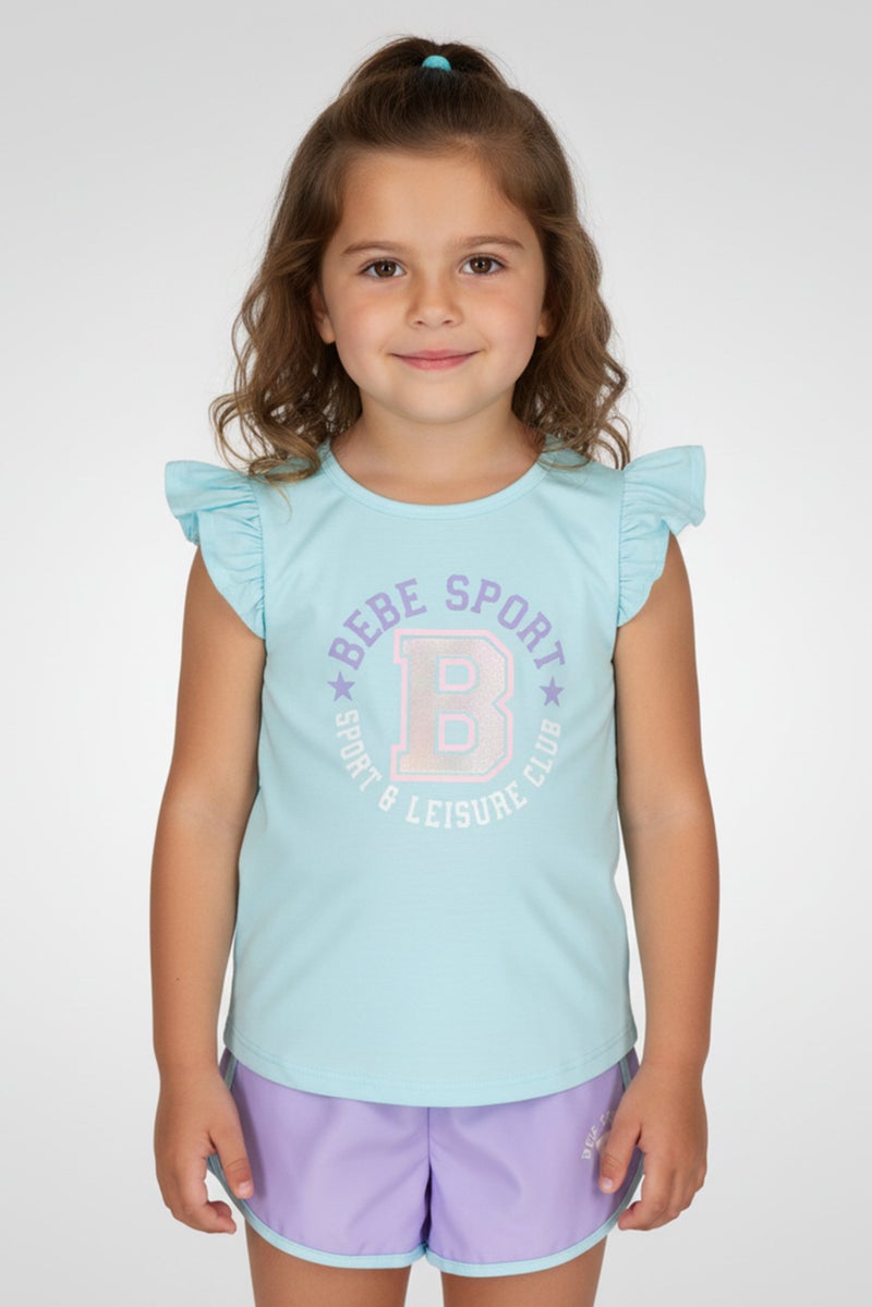 bebe Kids Girl 2 Pieces T-Shirt And Shorts Set, Multicolor - Image 1