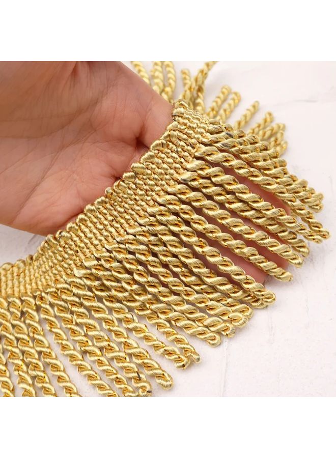هدب ذهبي بعرض 3 بوصات وزخرفة معدنية بطول 3 ياردات من البوليستر للستائر وأغطية المصابيح - Image 4