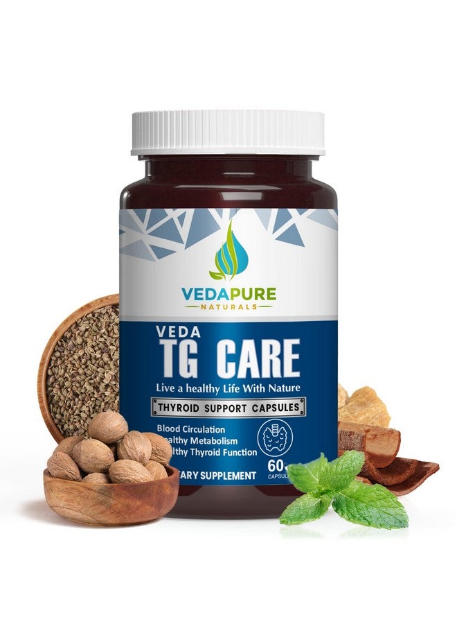 VEDAPURE فيدابور TG كير | مكمل دعم الغدة الدرقية | توازن هرموني | معزز للتمثيل الغذائي والطاقة | مزيج من الأعشاب الأيورفيدية مثل كاتشنار، كمون، فلفل أبيض، قرفة - 60 كبسولة - Image 4