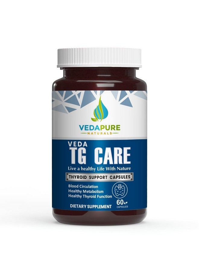 VEDAPURE فيدابور TG كير | مكمل دعم الغدة الدرقية | توازن هرموني | معزز للتمثيل الغذائي والطاقة | مزيج من الأعشاب الأيورفيدية مثل كاتشنار، كمون، فلفل أبيض، قرفة - 60 كبسولة - Image 1
