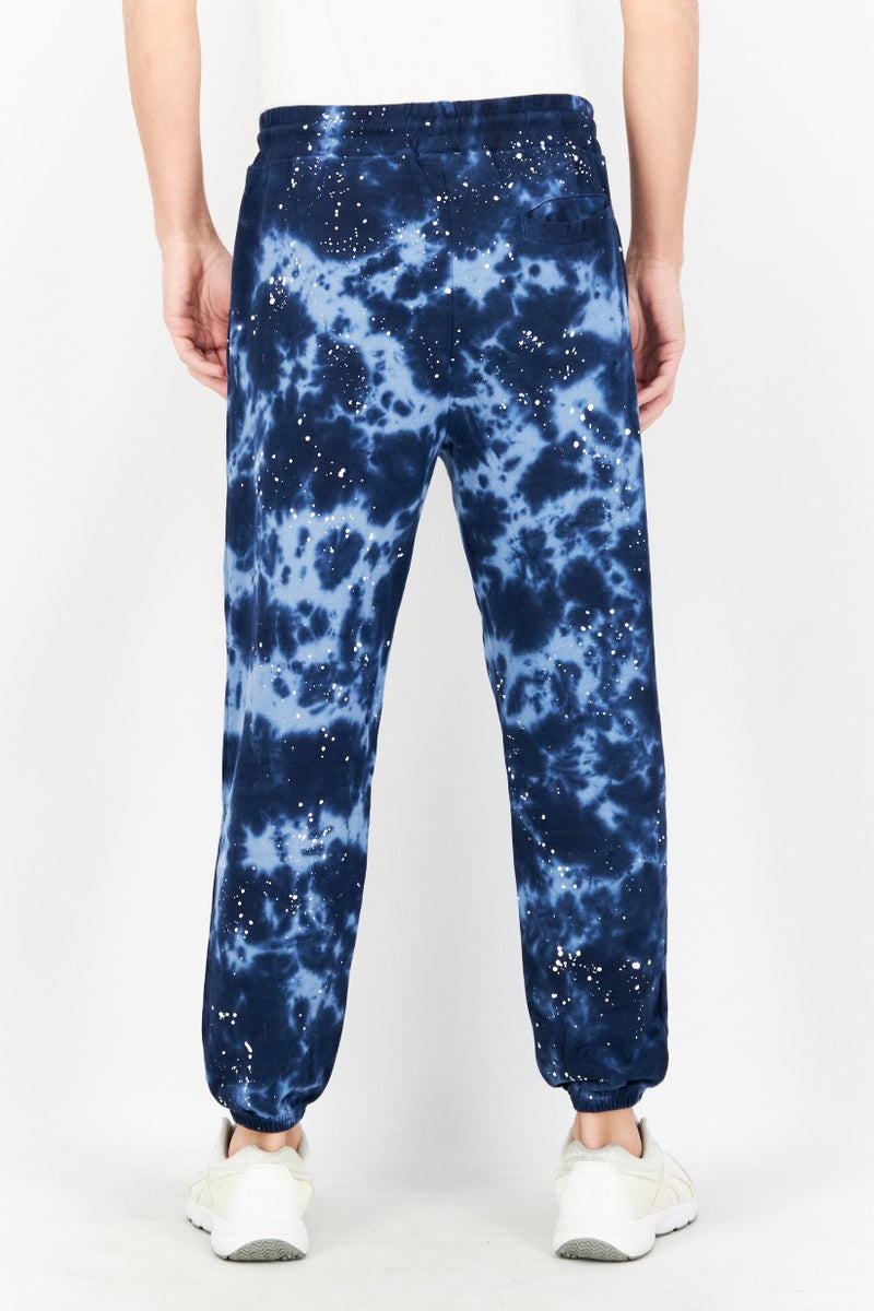 Sovereign Code Men Regular Fit Tie Dye Drawstring Jogger Pant, Navy - Image 3
