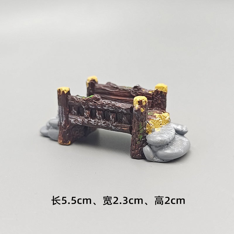 Micro Landscape Simulation Stone Bridge Arch Bridge Plate Bridge Mini Chinese Scene Bridge Accessories Potted Aquarium Resin Bridge Model - Image 1