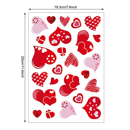 TUPARKA 4 Sheet 100 Pcs HeartsShape Valentines Day Window Stickers for Valentines Decoration Birthday Party Wedding Party Supplies - Image 5
