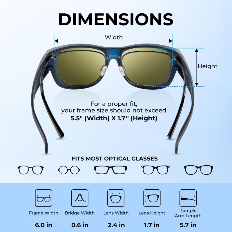 KastKing Chariton Fit-Over Polarized Wrap Around Over Sunglasses for Men and Women, Ideal for Driving Fishing Cycling Running - Image 3
