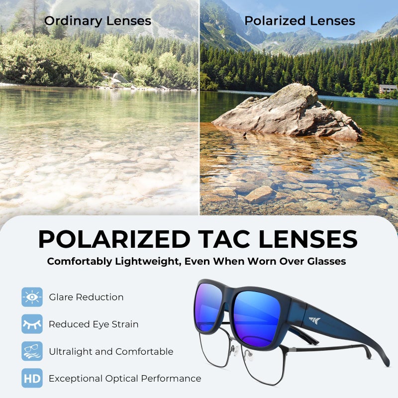 KastKing Chariton Fit-Over Polarized Wrap Around Over Sunglasses for Men and Women, Ideal for Driving Fishing Cycling Running - Image 5