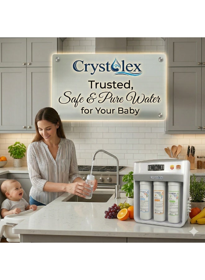 Crystolex Crystal Pro 7-Stage RO Water Purifier with RO + Alkaline + Minerals | Free Installation | Advanced Reverse Osmosis Water Filtration System for Home | Drinking Water Filter System for Home | 285L/Day Output | Balanced PH & Minerals Water Filter | Crystolex RO Water Filter for Home and Offices | - Image 4