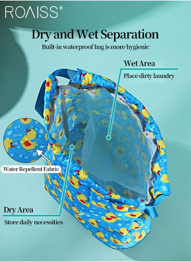 3 Pcs Kid's Swim Goggle Set, HD Vision Waterproof Anti-fog Swimming Goggle, Silicone Swim Cap and Wet and Dry Separation Swimming Bag, Indoor and Outdoor Diving Professional Swimming Gear for Boys and Girls