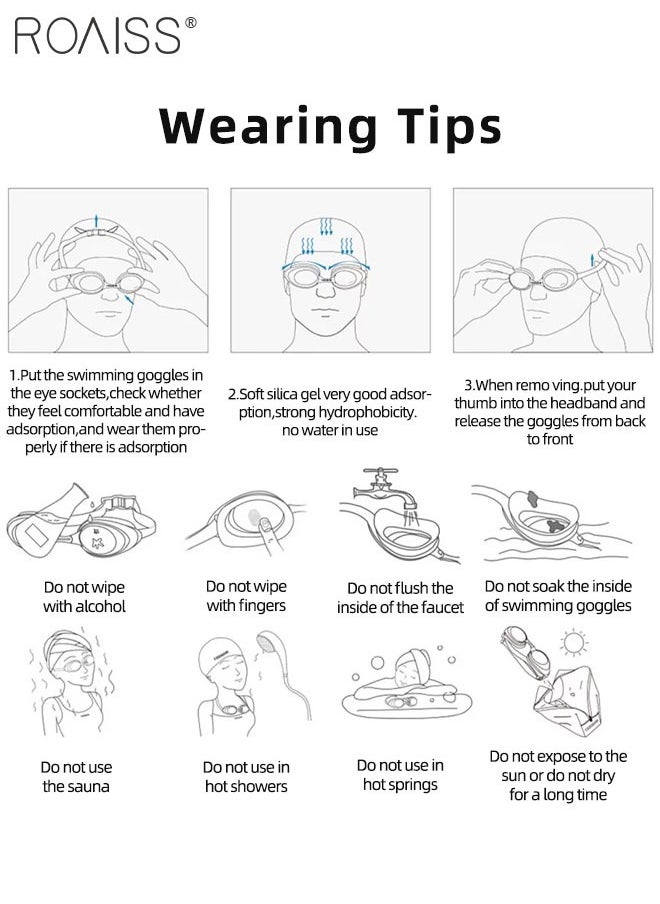 3 Pcs Kid's Swim Goggle Set, HD Vision Waterproof Anti-fog Swimming Goggle, Silicone Swim Cap and Wet and Dry Separation Swimming Bag, Indoor and Outdoor Diving Professional Swimming Gear for Boys and Girls