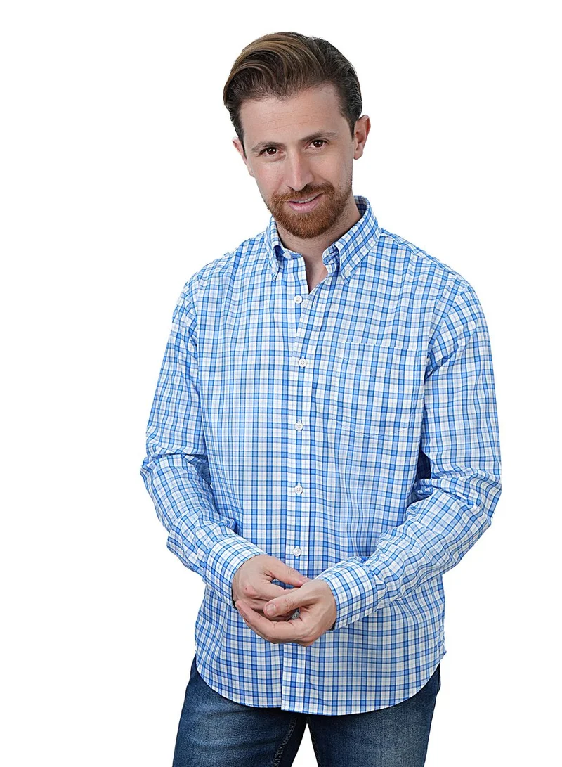 Men's Wrinkle-Free Long Sleeve Cotton Oxford Shirt