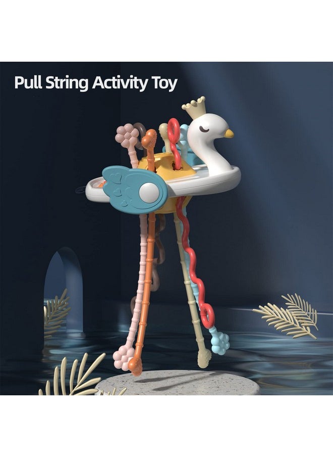 Jollybaby Baby Pull String Activity Toy with Bubble Pop & Teether, Montessori Toys for Babies 12 Months+, Silicone Sensory Toys for Toddlers 1-3, Travel Toys Rattle Motor Skills Toy Infants Gifts(Swan)  - Image 2
