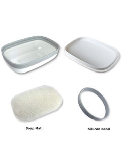 kiasona Travel Soap Box Soap Bar Holder Dish Container Case With Sponge Saver Drain And Silicone Band Strong Sealing Leak Proof Portable Best For Bathroom Shower Gym School Camping Hiking Vacation Outdoor  - Image 2