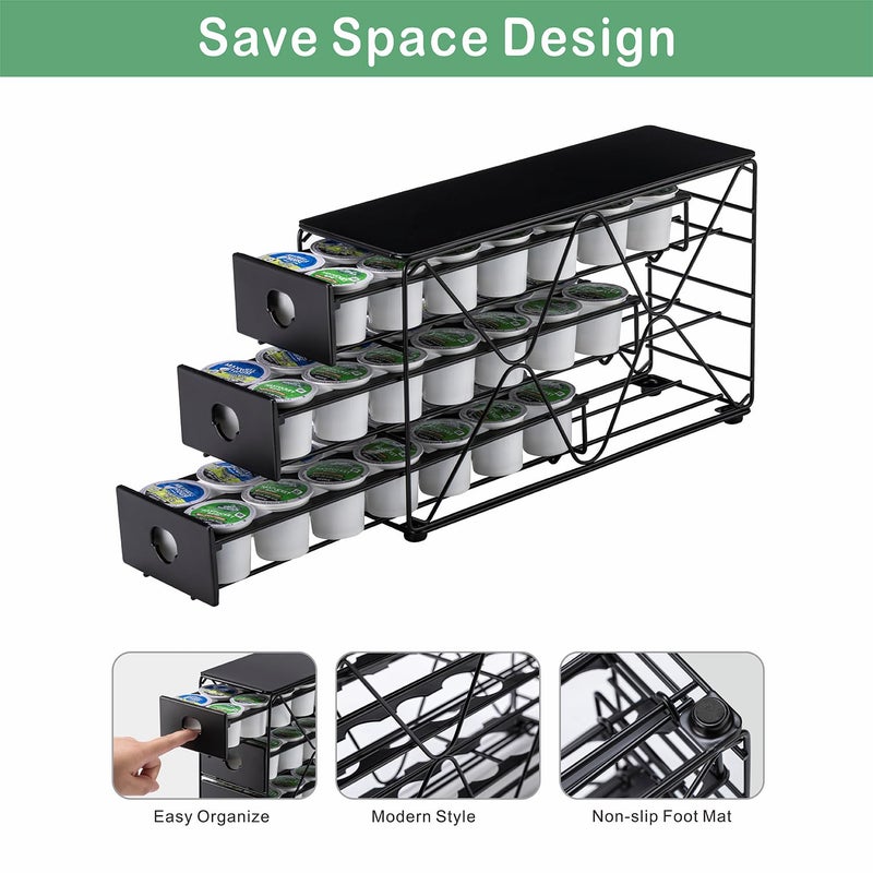 Flagship K Cup Holder 3 Tier Coffee Pod Holder for K Cup Organizer Save Space Countertop Kitchen (42 Pods Capacity) - Image 3