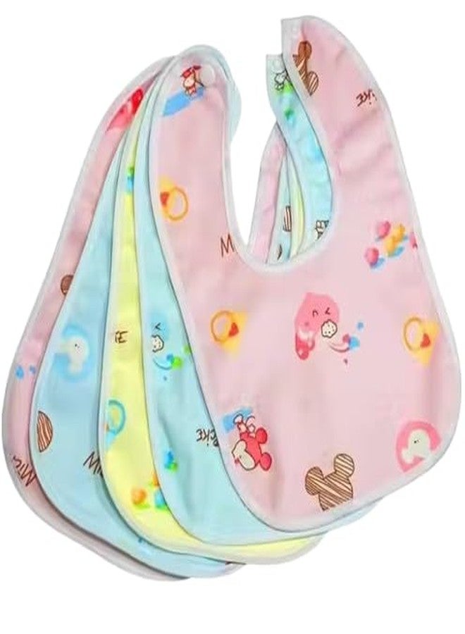 Joy Buzz Waterproof Spill Resistant Baby Feeding Printed Cotton Bibs With Snap Button Closure for 0 to 12 months new born baby/toddler - Pack of 5 (Multicolor 5) - Image 1