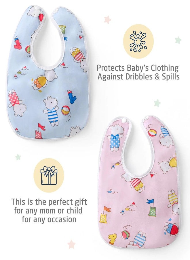 Joy Buzz Waterproof Spill Resistant Baby Feeding Printed Cotton Bibs With Snap Button Closure for 0 to 12 months new born baby/toddler - Pack of 5 (Multicolor 5) - Image 4