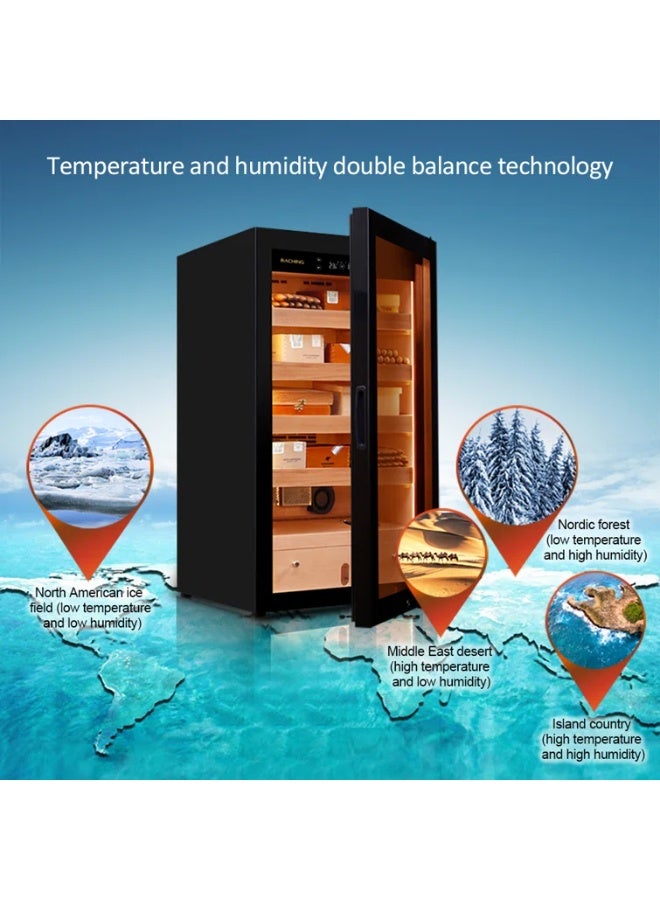 Raching New MA50 Humidor Cabinet, 100L Cigar Humidor for Office&Household Cigar Storing&Aging,Full Wood Frame with Spanish Cedar Drawers&Liner -Black - Image 3