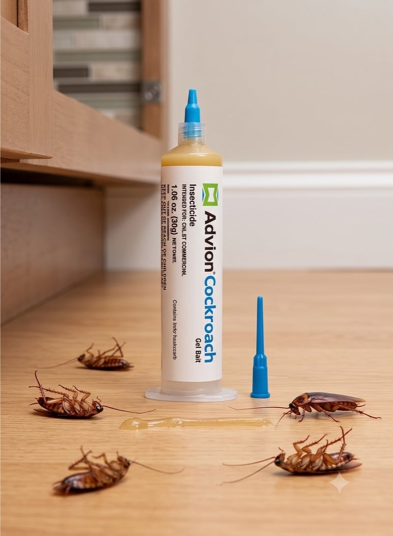 ADVISION Cockroach Bait Gel 30g | Professional Cockroach Elimination Gel with Precision Applicator Nozzle | Fast-Acting Formula for Household Cockroach Control | Effective Pest Control Treatment for Indoor Use | Made in the USA - Image 4