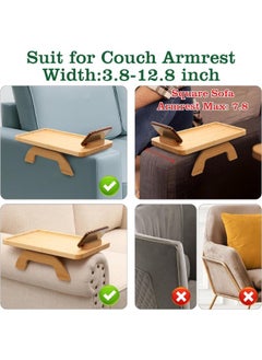 Bamboo Sofa Tray Table Clip on Side Table for Wide Couches Arm, Foldable Couch Tray with 360° Rotating Phone Holder, Armrest Table for Eating, Drinks, Snacks, Remote, Control - pzsku/ZC22522F599B2CE8B9B43Z/45/_/1712929962/b2ed59aa-e1c8-440e-ac84-6037bf6557ac