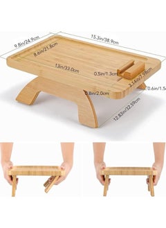 Bamboo Sofa Tray Table Clip on Side Table for Wide Couches Arm, Foldable Couch Tray with 360° Rotating Phone Holder, Armrest Table for Eating, Drinks, Snacks, Remote, Control - pzsku/ZC22522F599B2CE8B9B43Z/45/_/1712929962/c0eec830-9fd0-47fd-94ac-d28ab95d844a