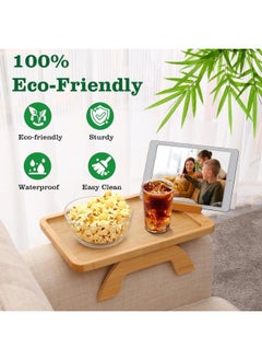 Bamboo Sofa Tray Table Clip on Side Table for Wide Couches Arm, Foldable Couch Tray with 360° Rotating Phone Holder, Armrest Table for Eating, Drinks, Snacks, Remote, Control - pzsku/ZC22522F599B2CE8B9B43Z/45/_/1712929963/45c274b7-0c43-44ea-9133-6e6827bdf77e