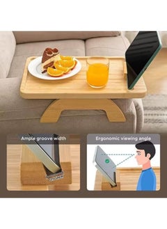 Bamboo Sofa Tray Table Clip on Side Table for Wide Couches Arm, Foldable Couch Tray with 360° Rotating Phone Holder, Armrest Table for Eating, Drinks, Snacks, Remote, Control - pzsku/ZC22522F599B2CE8B9B43Z/45/_/1712929964/40ac5f8f-5dac-487f-9095-b71efc1fb2e4