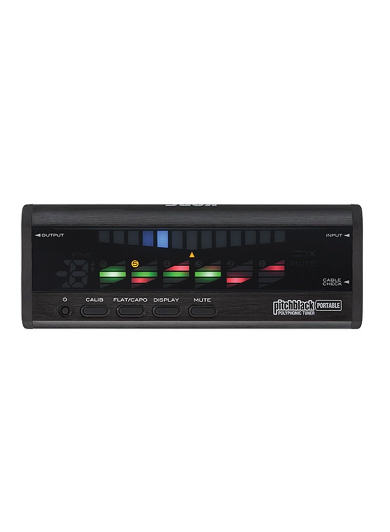 Korg PITCHBLACK PB-04-BK Polyphonic Pedal Tuner | PITCHBLACK Series | Buffered Output | Silent Mute | Cable Checker | Guitar & Bass | Black - Image 1