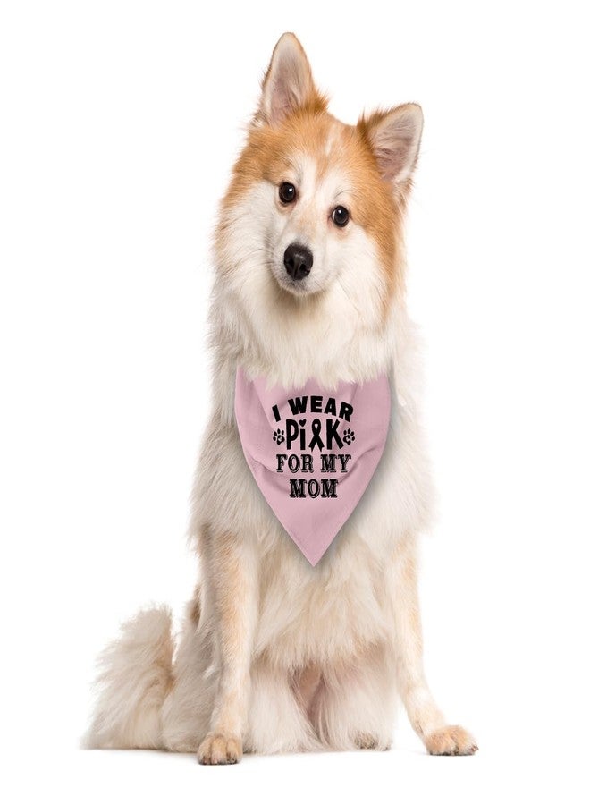 ZPPRJF Pink Dog Bandana, I Wear Pink for My Mom Cancer Ribbon Breast Cancer Dog Bandana, Pet Dog Triangle Scarf, Pet Dog Scarf Accessories, Dog Bandana for Small Medium Large Dogs (D46) - Image 2