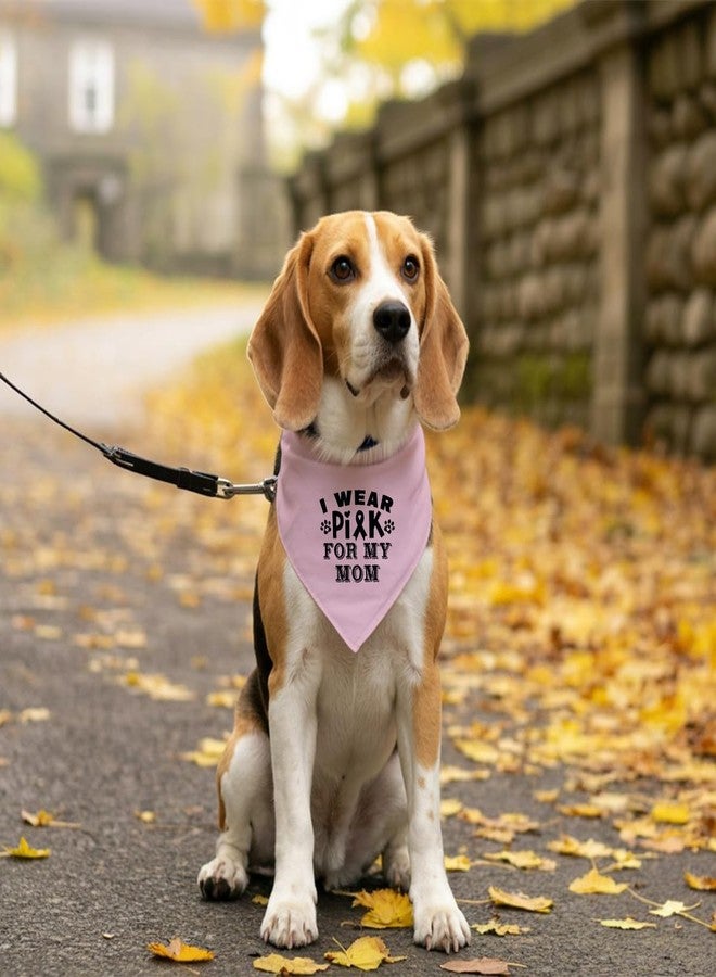 ZPPRJF Pink Dog Bandana, I Wear Pink for My Mom Cancer Ribbon Breast Cancer Dog Bandana, Pet Dog Triangle Scarf, Pet Dog Scarf Accessories, Dog Bandana for Small Medium Large Dogs (D46) - Image 5