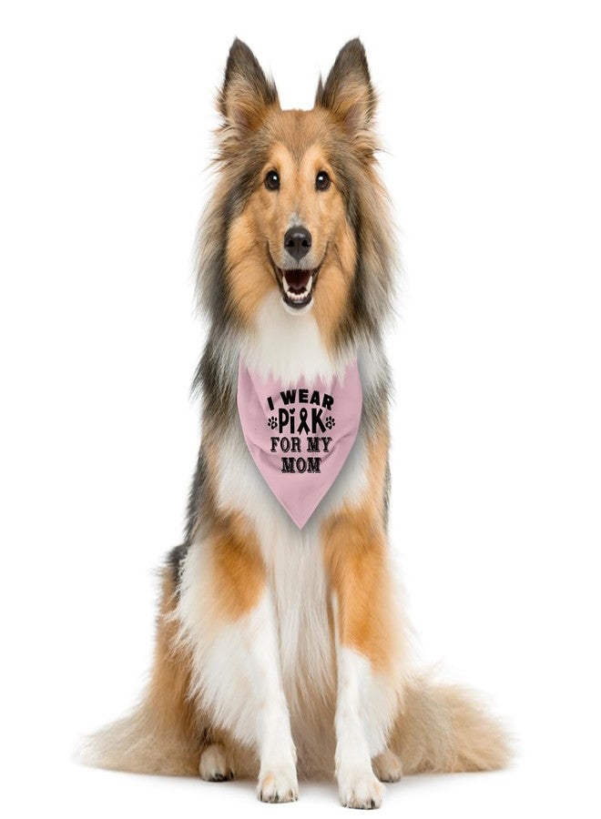 ZPPRJF Pink Dog Bandana, I Wear Pink for My Mom Cancer Ribbon Breast Cancer Dog Bandana, Pet Dog Triangle Scarf, Pet Dog Scarf Accessories, Dog Bandana for Small Medium Large Dogs (D46) - Image 3