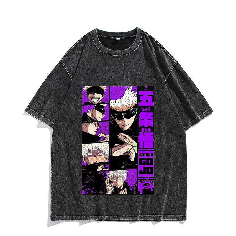 Spell Jujutsu Do Five Kaisen Launching Retro Fields Back To War Short-Sleeved Washed T-Shirt - Image 1